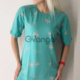 Жіноча бірюзова сукня з принтом пальм "Breezy Escapes" (12025) (арт. 1780)