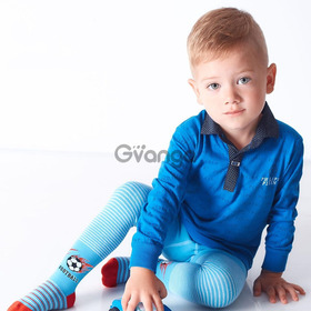 Бавовняні блакитні колготки для хлопчиків з малюнком "футбольний м'ячик" (арт. D 020-1)
