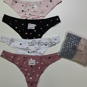 Жіночі трусики-стрінги з малюнком сердечок (4 шт./уп.) (арт. 200-12/3)