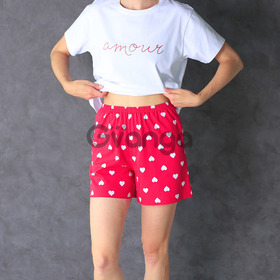 Жіночий комплект піжами (футболка+шорти) "Amour" (арт. LPK 2970/37/01)