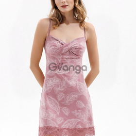 Нічна сорочка на тонких бретелях з мереживом "Petaline" (16531) (арт. 1757)